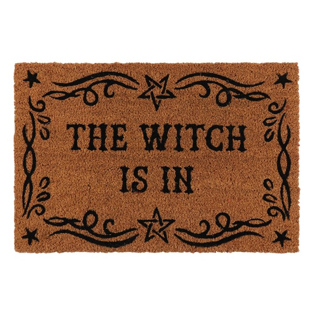 Eleanoras THE WITCH IS IN NATURAL DOORMAT Indoor Doormats