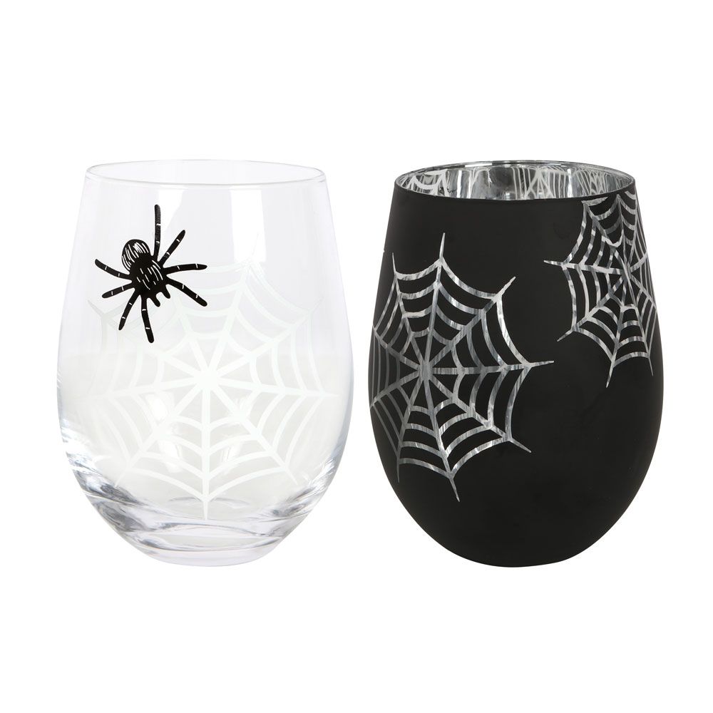 Eleanoras Set Of 2 Spiderweb Glasses Glassware